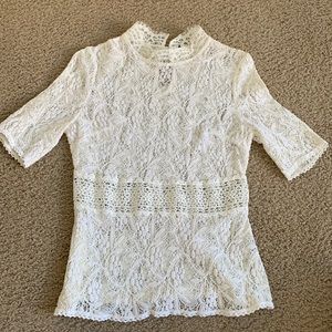 White lace work shirt
